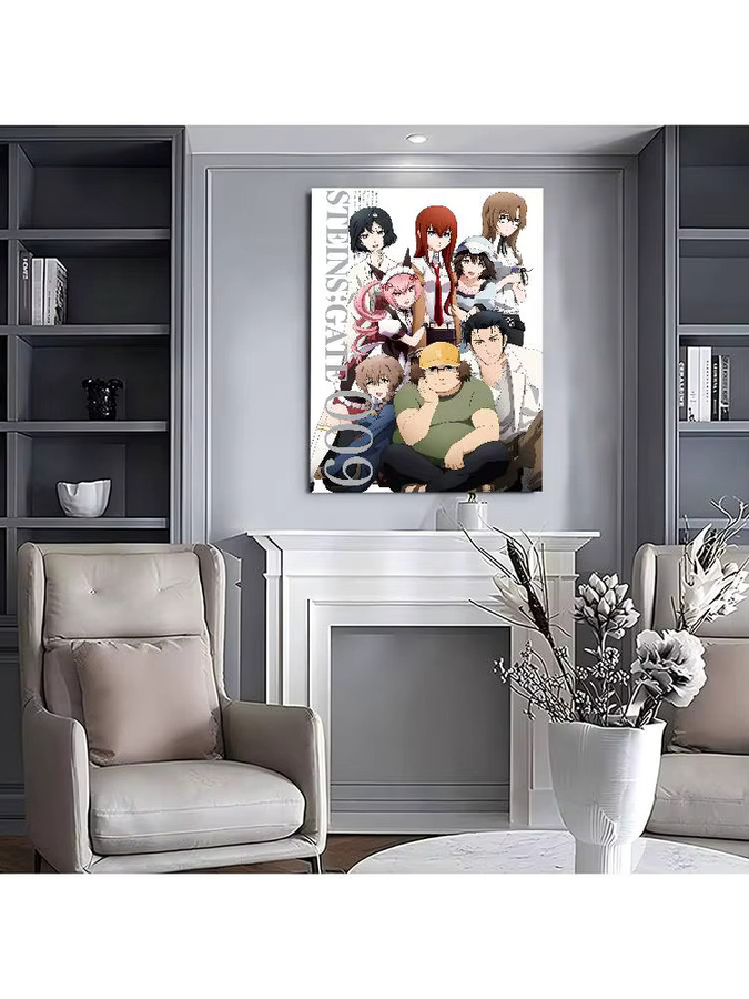 S-Steins G-Gate Anime Vintage Poster, selbstklebender Wandaufkleber aus Papier, Mehrfarbig, B/H: 10 x 15 cm - Bild 7
