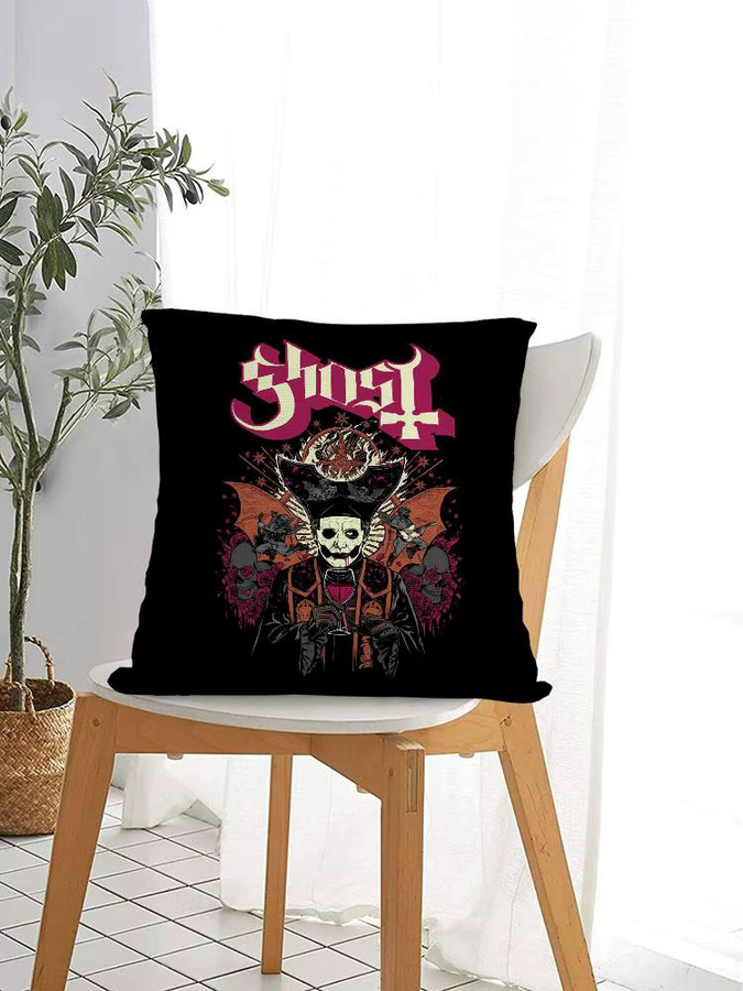 Cooler G-Ghost BandS Kissenbezug aus Plüsch in Schwarz, quadratisch, Breite: 30 cm, Breite: 30 cm - Bild 5