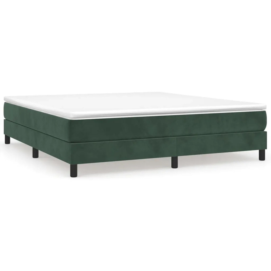 vidaXL Boxspringbett aus Samt in Dunkelgrün B/T/H: 160 x 25 x 203 cm - Bild 2