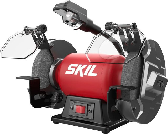 Skil Doppelschleifer 1355AA in Rot mit 400 W Leistung und 150 mm Schleifscheibendurchmesser - Bild 1
