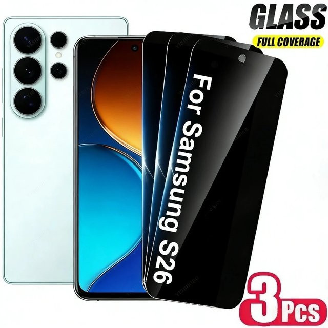 3er-Pack Blickschutz-Displayschutzfolie aus gehärtetem Glas mit 9H Härtegrad für Samsung Galaxy S26 S25 S24 S23 S22 S21 Ultra Plus FE - Bild 1