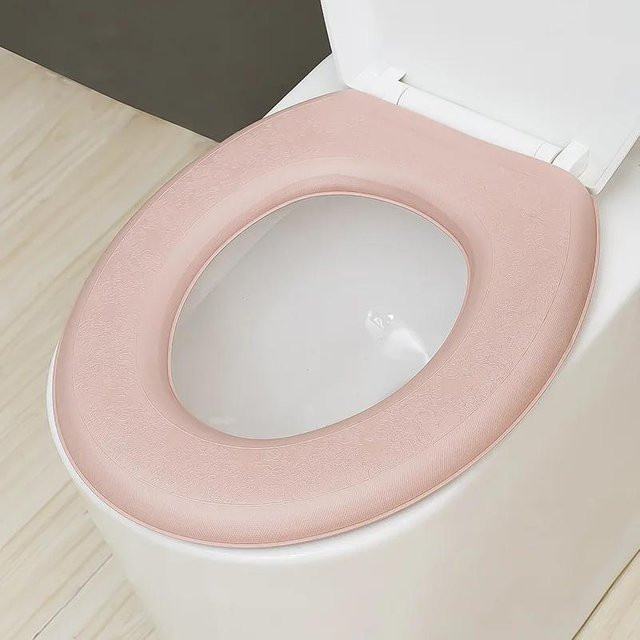 Yiran Furniture Waschbarer Toilettensitzbezug aus Silikon in verschiedenen Farben, wasserdichter Schaumstoff-Toilettendeckelbezug für ovale Sitze - Bild 1