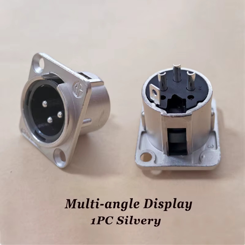 YuXi XLR 3-Pin Audio Stecker Weiblich in Silber für professionelles Mikrofon-Equipment - Bild 2