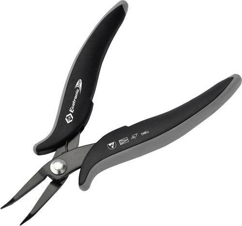 C.K Spitzzange T3892 ESD 45 Grad gebogen, schwarz, Länge: 152 mm - Bild 1