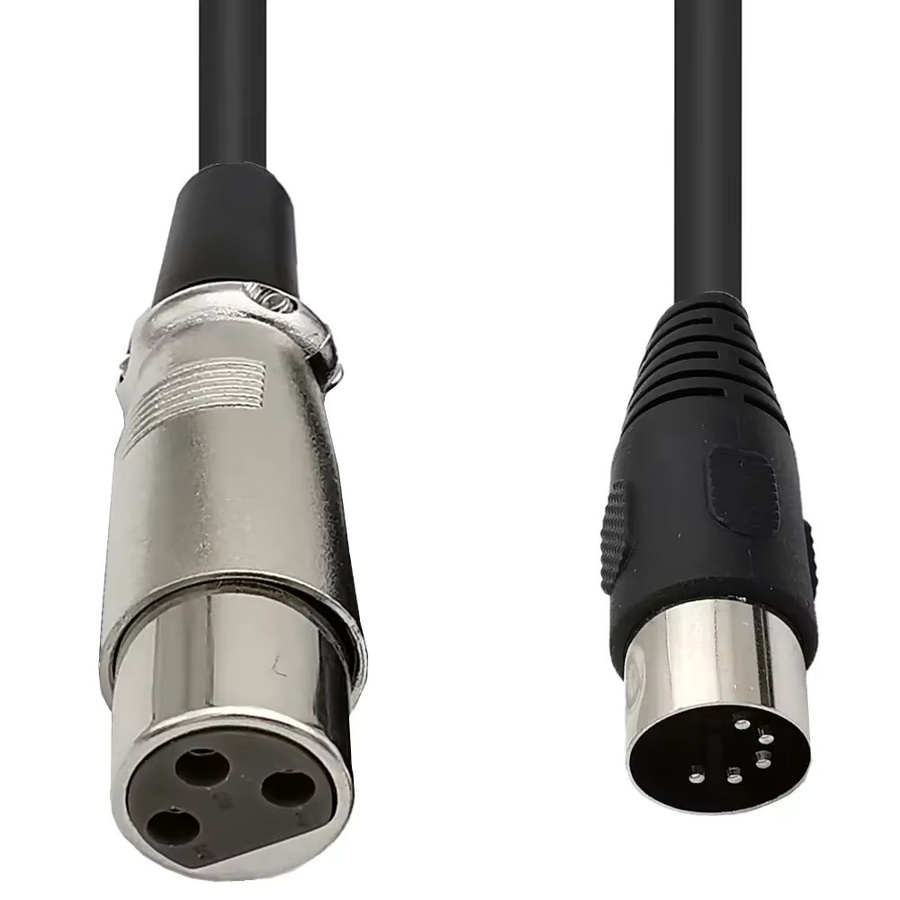BSN MIDI-auf-XLR-Adapterkabel, DIN 5-polig auf XLR-3-polig, Schwarz - Bild 3