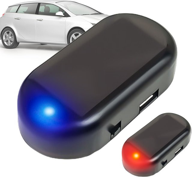 Solarbetriebener Dummy-Alarm für Autos mit blinkendem blauem und rotem Licht von APWIKOGER - Bild 1