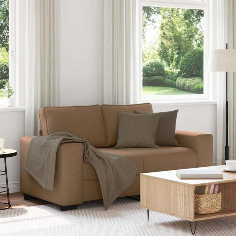 Vidaxl 2-Sitzer-Sofa in Braun aus Stoff und Polyester im modernen Design, Breite: 120 cm - Bild 1
