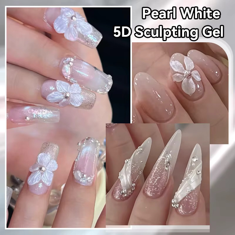 BORN PRETTY 5D Modellier-Gel Nagellack, Perlweiß, 5g - Bild 5