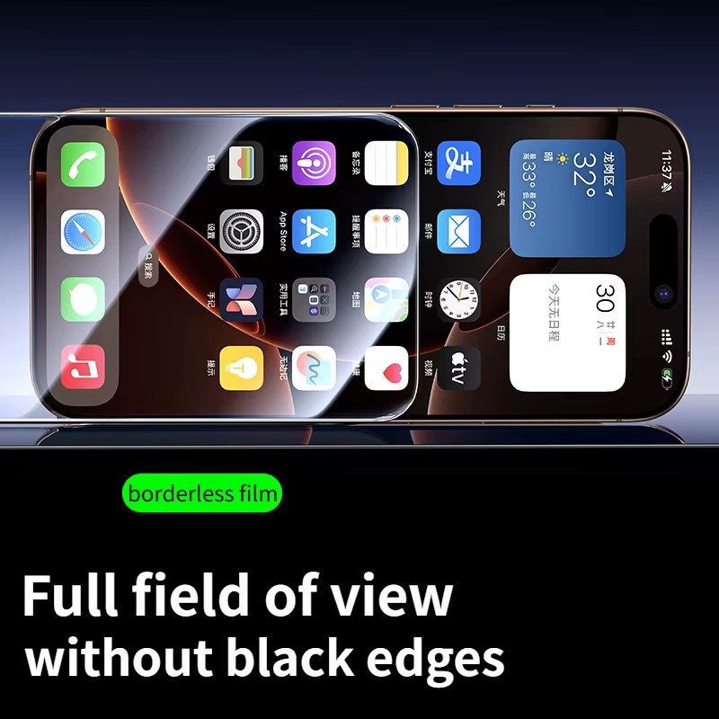 SmartDevil HD-Displayschutzfolie aus gehärtetem Glas für iPhone 16 Pro Max, iPhone 16 Pro und iPhone 16, transparent, ohne schwarzen Rand - Bild 4