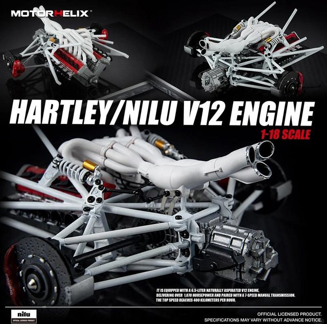 Motorhelix Mazda R26B Rotary Martley Nilu27 V12 Motor, Modell, 1:18, Metall, ab 14 Jahren - Bild 1