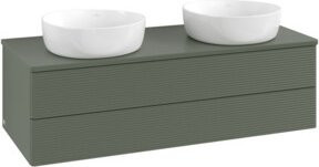 V&B Waschtischunterschrank Antao mit Frontstruktur in Grau, B/T/H: 120 x 50 x 36 cm - Bild 1