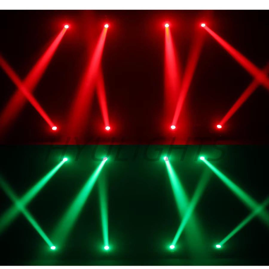 HYULIGHTS Mini LED Moving Head 360 Grad Wash und Beam Effekt, 4x12W RGBW 4in1 Bühnenbeleuchtung, Schwarz - Bild 3