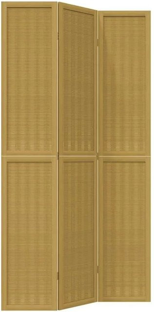 vidaXL 3-teiliger Raumteiler aus Paulownia-Massivholz und Bambus in Braun, Höhe: 110 cm, Breite: 220 cm, Tiefe: 1,6 cm - Bild 1