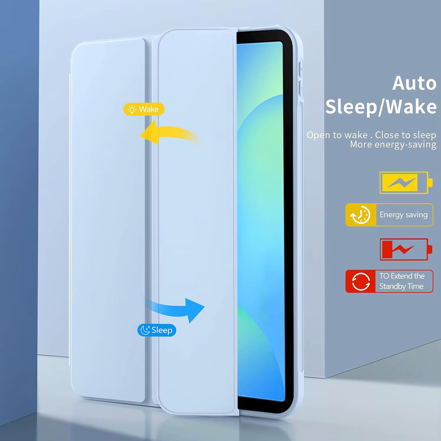 Samsung Galaxy Tab S10 und S10 FE Schutzhülle aus PU Leder mit magnetischem Ständer und Flip Case in Blau - Bild 2