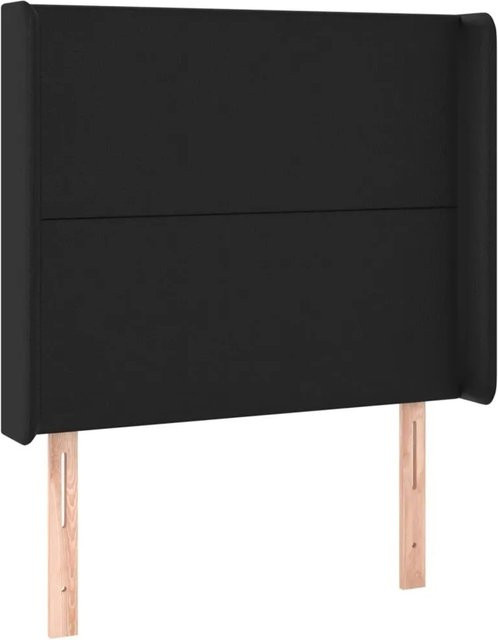 vidaXL Kopfteil mit Ohren in Schwarz aus Kunstleder, B/T/H: 93 x 16 x 118/128 cm - Bild 1