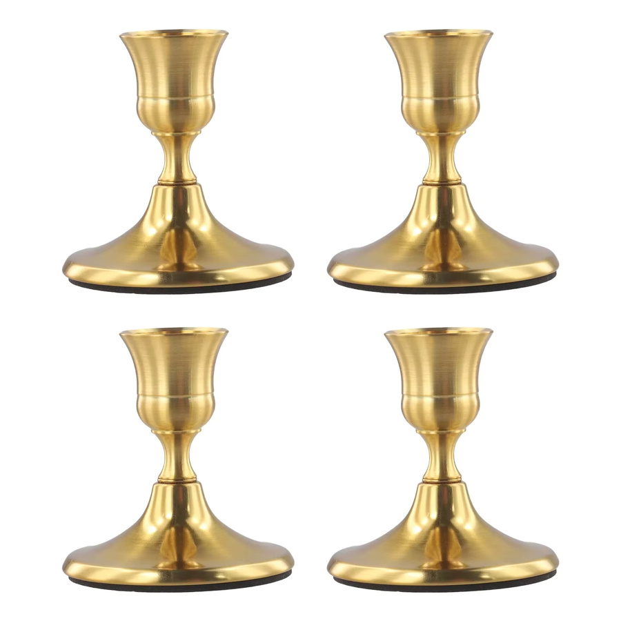 VIBRATITE Kerzenhalter für Stabkerzen aus Metall in Gold und Silber für Tischdekorationen und Hochzeiten - Bild 2
