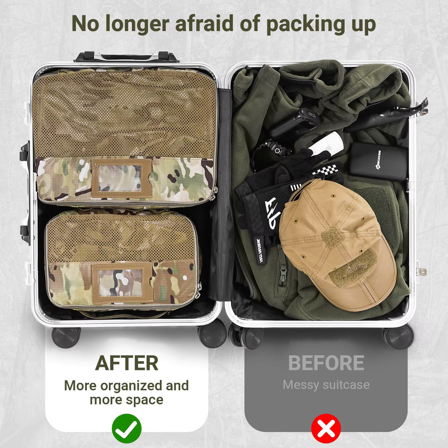 VOTAGOO Taktische Packwürfel 6er-Pack in Multicolour für Outdoor-Organisation und Reiseorganisation - Bild 4