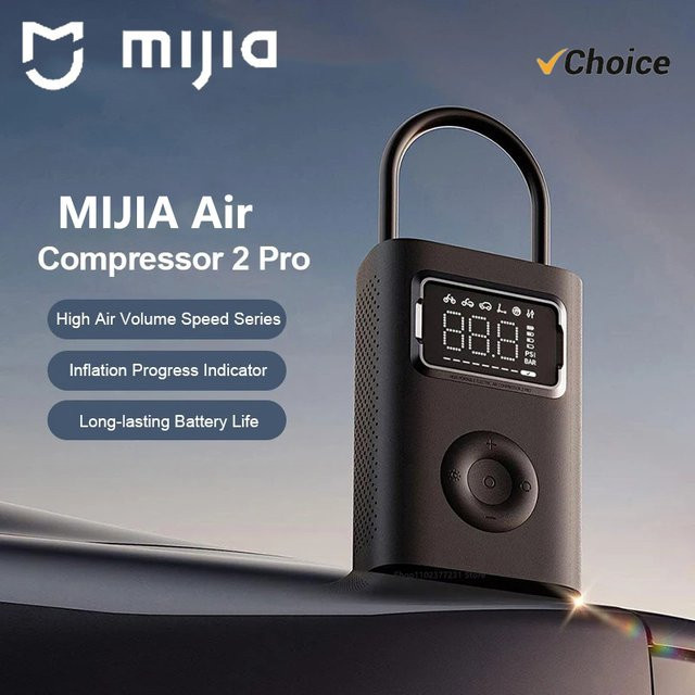 MIJIA Luftpumpe 2 Pro Tragbarer Elektrischer Luftkompressor in Schwarz mit 150psi Hochdruck für Motorrad, Auto und Fußball - Bild 1