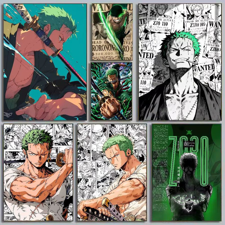 One Piece Roronoa Zoro Wano Arc Anime-Poster von Bandai als HD-Leinwand-Wandkunst in Mehrfarbig - Bild 4
