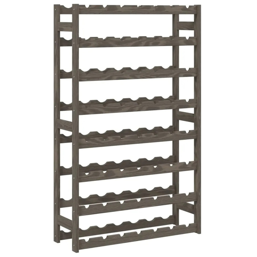 vidaXL Weinregal aus massivem Kiefernholz in Grau für 56 Flaschen, rustikales Standregal B: 118 cm, T: 25 cm, H: 72 cm - Bild 2