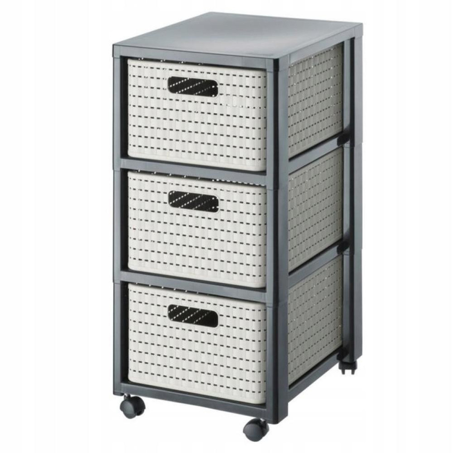 Rotho Tower Rollcontainer Country mit 3 Schubladen für A4 in Cappuccino und Anthrazit - Bild 3