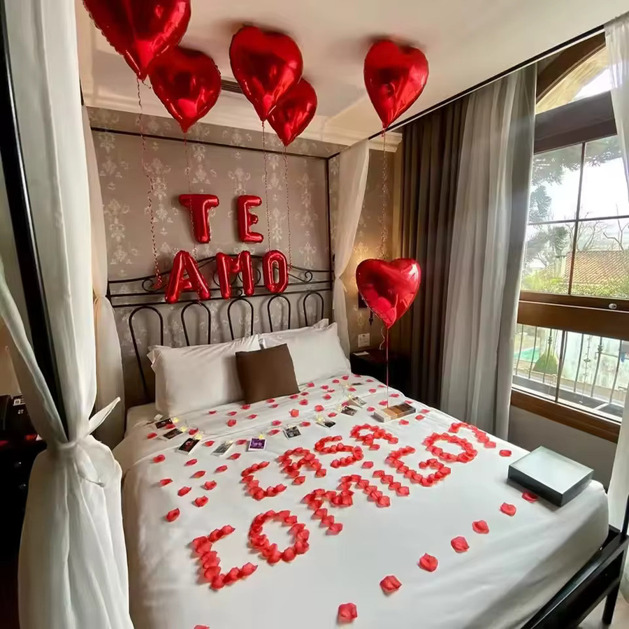 Spanisches I Love You Te Amo Banner mit Herzen in Rot für Valentinstag, Hochzeitstag oder Geburtstag - Bild 3