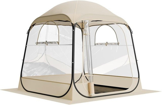 Pop-up Sportzelt mit klarem Sichtfenster für 2-4 Personen, wasserdichtes Outdoor-Iglu-Kuppelzelt inklusive Bodenmatte und Dachabdeckung, B/B/H: 1,83 x 1,83 m - Bild 1