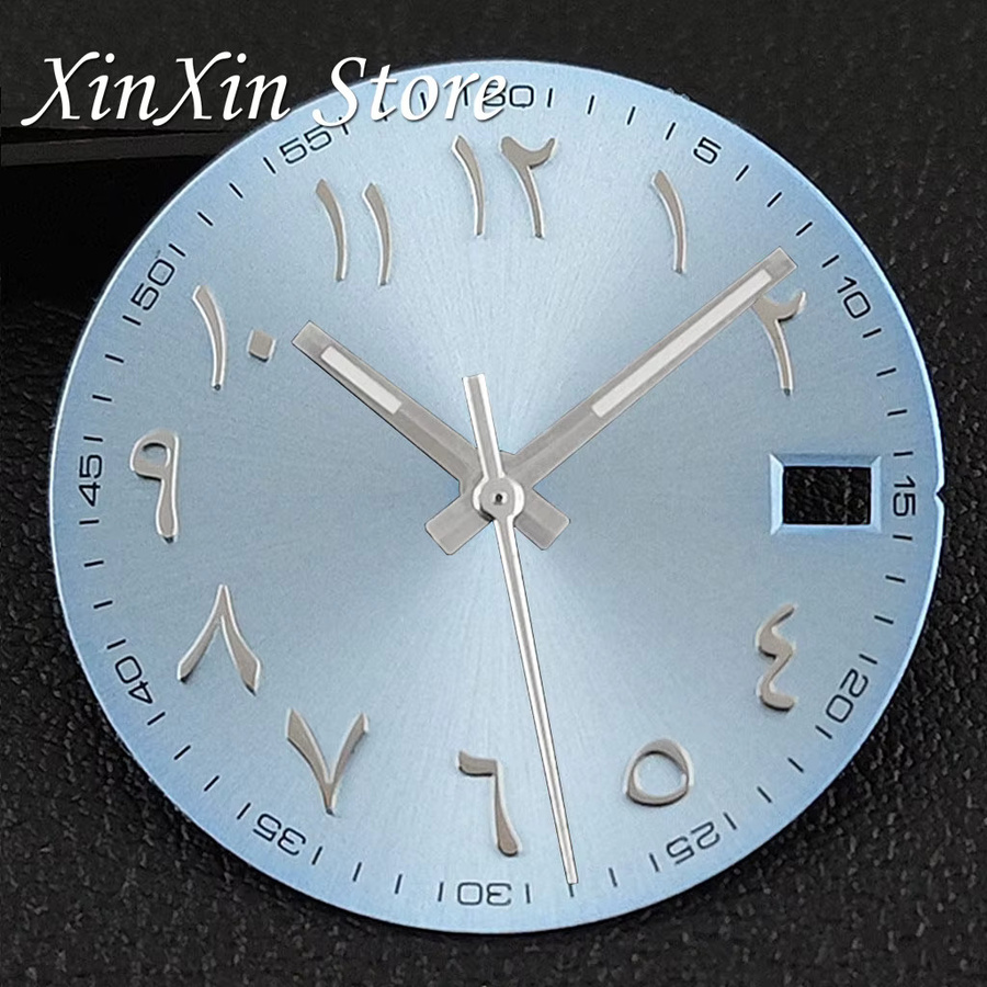 XINGHAN Uhrenzifferblatt, Silber, Himmelblau, Sunburst, 28,5 mm - Bild 1
