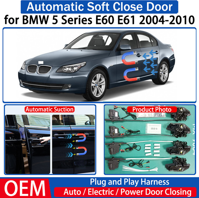 ZJCGO Soft-Close Tür elektrisches Saug-Kit für BMW 5er E60 E61 2004–2010 in Schwarz Plug&Play - Bild 1