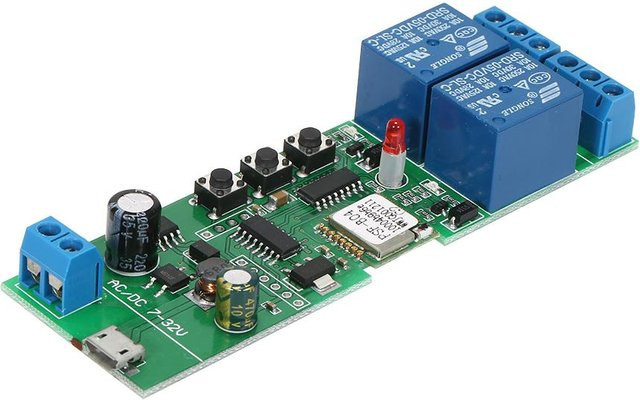 Sonoff Smart Wifi Schalter Universal Modul 2CH mit USB DC5V/7-32V, Drahtlose Timer-Funktion und App-Fernsteuerung, Grün - Bild 1