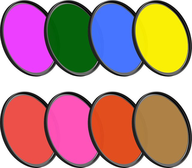 Professionelles Vollfarbfilter-Set für Kameraobjektive in Braun und Multicolour, verschiedene Größen von 37 mm bis 82 mm für Foto und Video - Bild 1