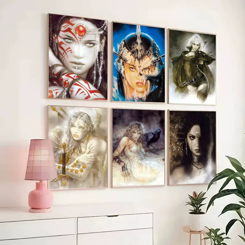 Luis Royo Anime Porträt Wanddekoration selbstklebend mehrfarbig auf Papier - Bild 4
