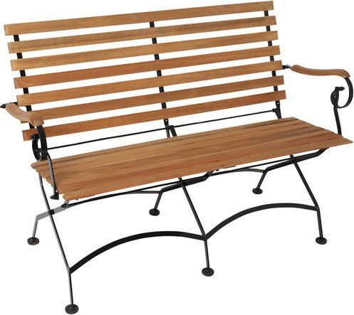 MERXX Gartenbank Schloßgarten aus Holz und Stahl, 2-Sitzer in Braun, B/H/T: 125 x 85 x 58 cm - Bild 1