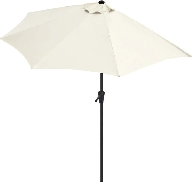 Sekey Halbrund Balkonschirm in Creme/Beige mit Kurbel und UV-Schutz 50+ - Bild 1