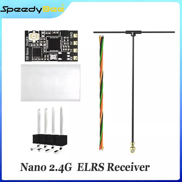 SpeedyBee Nano 2.4G ExpressLRS ELRS Empfänger SX1280 PA/LNA 100mW mit WiFi in Schwarz für FPV Freestyle und Langstrecken-Drohnen - Bild 1