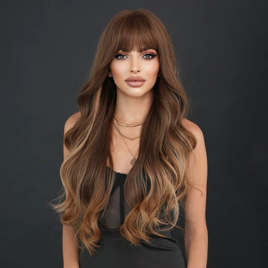 7JHH WIGS Perücke, lang, gewellt, honigbraun, synthetisch, Damen - Bild 2
