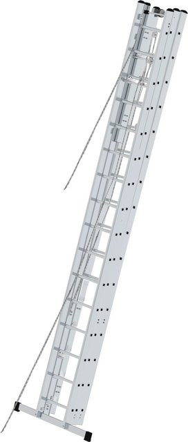 Krause Seilzugleiter Stabilo 3-teilig, 3 x 16 Sprossen, Farbe: Silber, B/T/H: 0,48 x 0,28 x 10,4 m - Bild 1