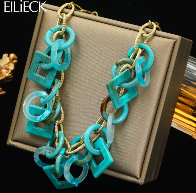Eilieck Halskette, Edelstahl, Gold, Damen - Bild 1