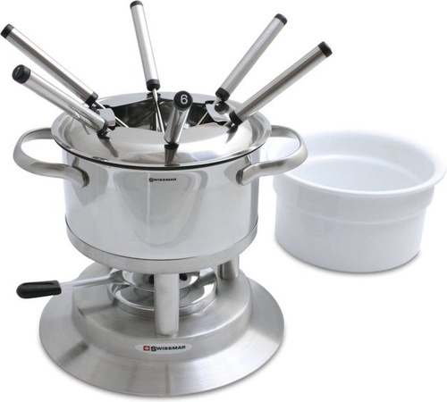 Swissmar Arosa Fondue Set Edelstahl, 11-teilig, Farbe: Silber, B/H: 21 x 22,7 cm