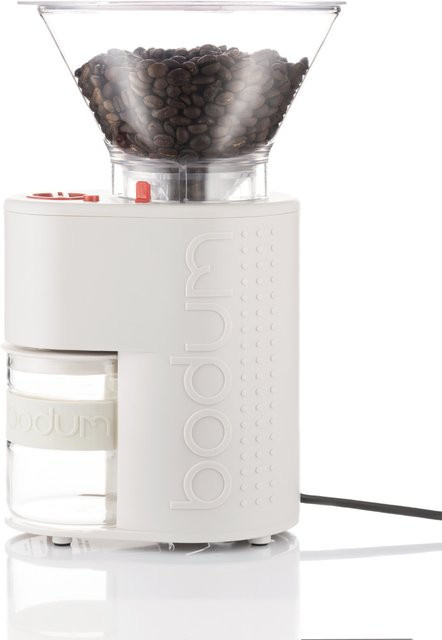 BODUM Bistro Elektrische Kaffeemühle mit Kegelmahlwerk und Timer in Cremeweiß - Bild 1