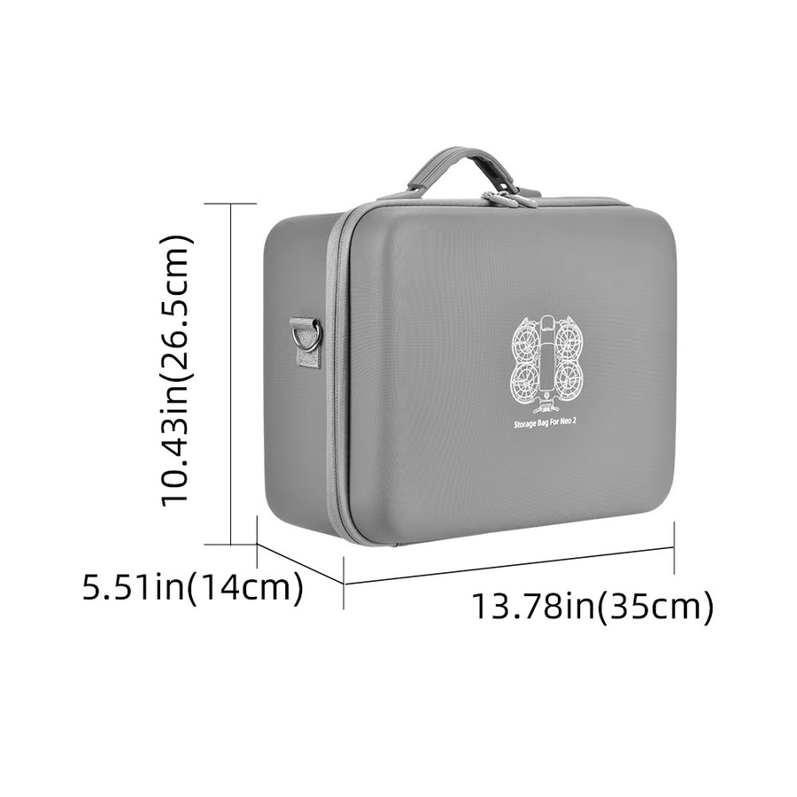 SZKOSTON Tragbare Aufbewahrungstasche für DJI NEO 2, Wasserdichte Hartschale Schutzbox und Schultertasche für Zubehör - Bild 2