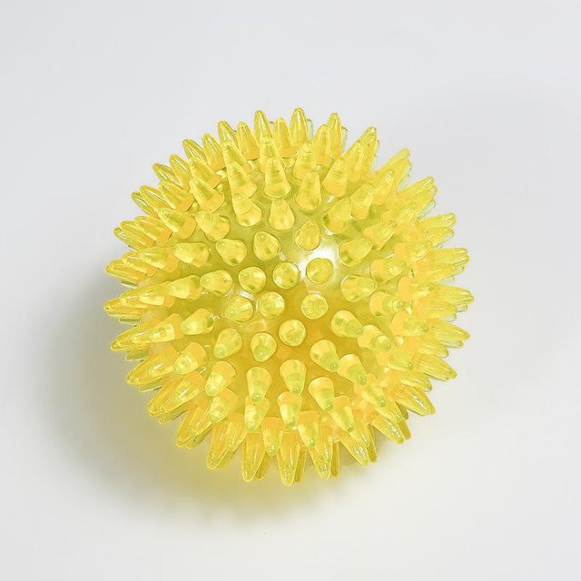Gepunkteter quietschender Zahnreinigungsball, gelb, 6,5 cm - Bild 1