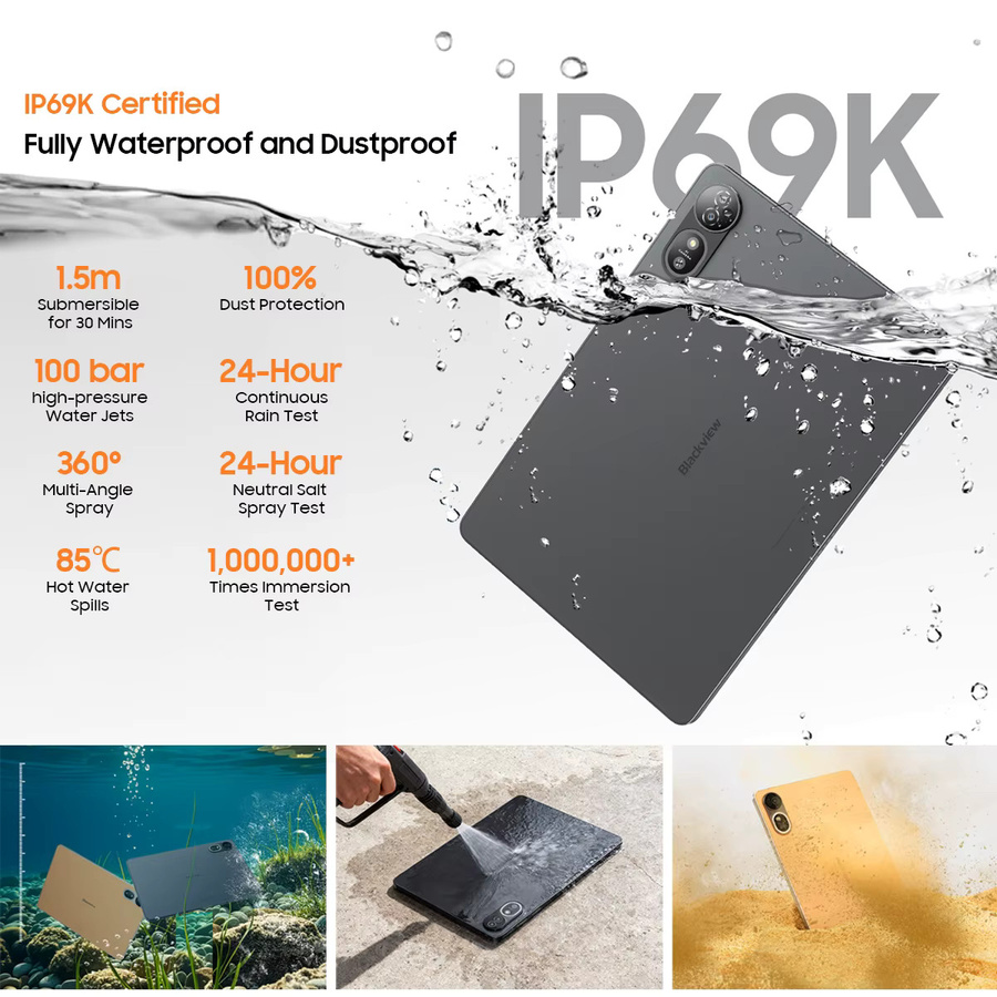 Blackview MEGA 12 Tablet 5G mit MediaTek Dimensity 7200 CPU, 12,2 Zoll 2,4K 120Hz Display, 256 GB Speicher, 12 GB RAM, grau - Bild 3