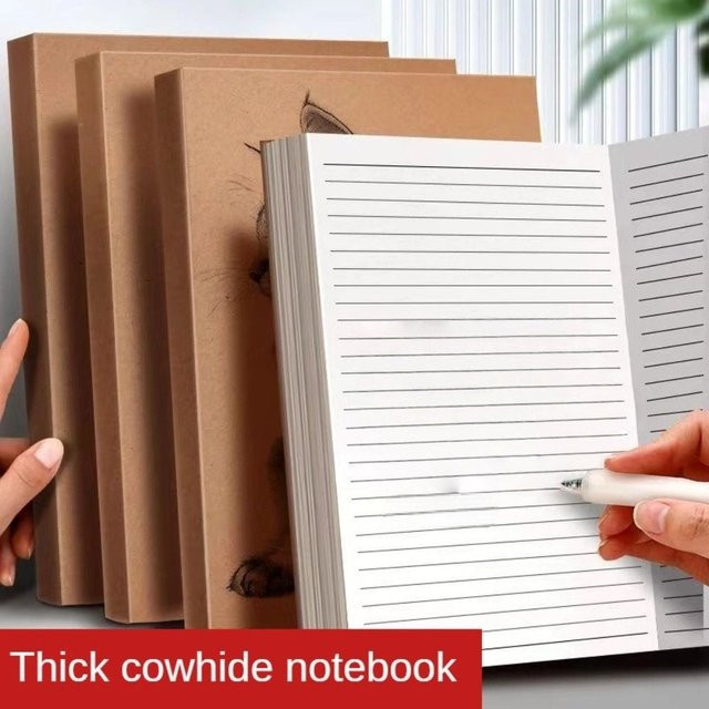 A5 Notizbuch aus Kraftpapier mit quadratischem Linienraster in Braun und Hardcover-Einband - Bild 1