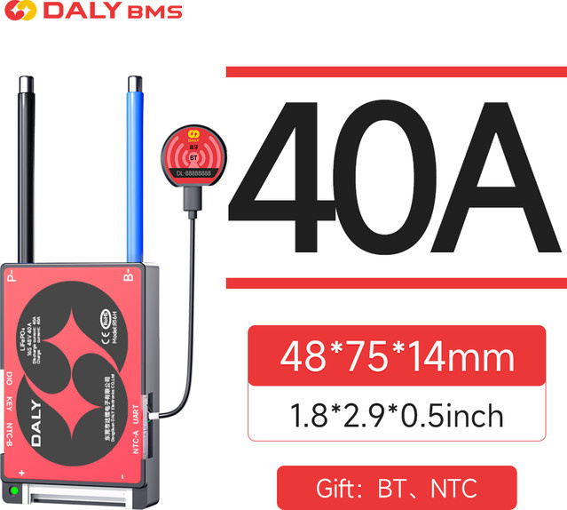 Daly Smart BMS 40A LiFePo4 16S 48V mit Bluetooth und NTC App für Lifepo4 Batterien und Elektrofahrräder - Bild 1