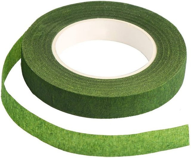 Textiles Blumenband Set für Floristen und DIY-Bastelbedarf, Breite: 1,2 cm, Länge: 27,43 m, Farben: Dunkelgrün, Weiß, Braun - Bild 1