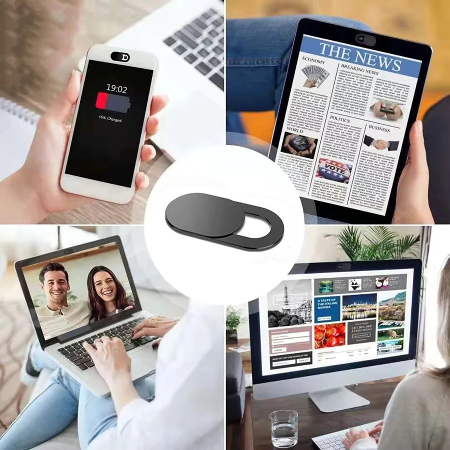Universal Webcam Abdeckung Shutter als Privatsphäre-Schutz für Laptop, iPad, Macbook und Smartphone, Schwarz, 5 oder 10 Stück - Bild 2