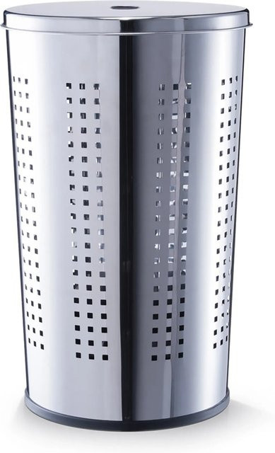 Zeller Wäschesammler Edelstahl Silber B/T/H: 35,5 x 35,5 x 58 cm - Bild 1