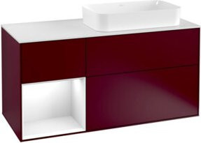 V&B Waschtischunterschrank Finion in Weiß lackiert mit linkem Regal, Breite: 120 cm, Tiefe: 50,1 cm, Höhe: 50,1 cm - Bild 1