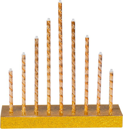 LED-Kerzentreppe Glitter von Viva Domo in Gold für die Weihnachtsdekoration